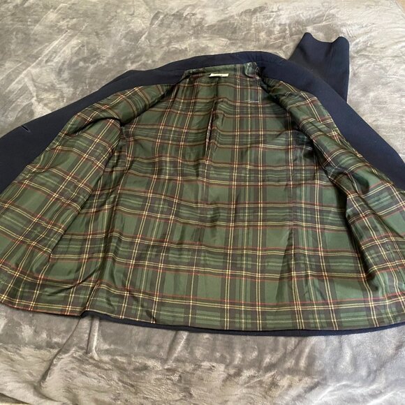 Talbots Women's Blazer Jacket Large Navy Blue Wool Blend Three Button Workwear - Picture 12 of 15